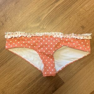 Victoria’s Secret Polka Dot Bikini Bottom w/ Cute Ruffles, XS Petite